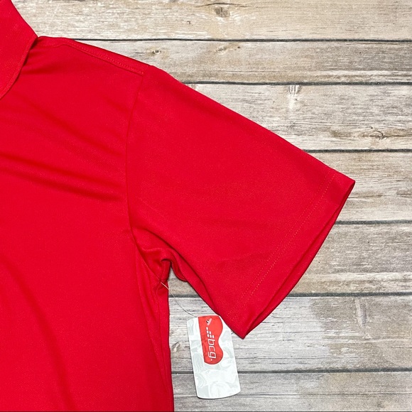 BCG Mens Tango Red Training Coaches Short Sleeve Textured Polo Shirt NWT Large - Picture 4 of 9